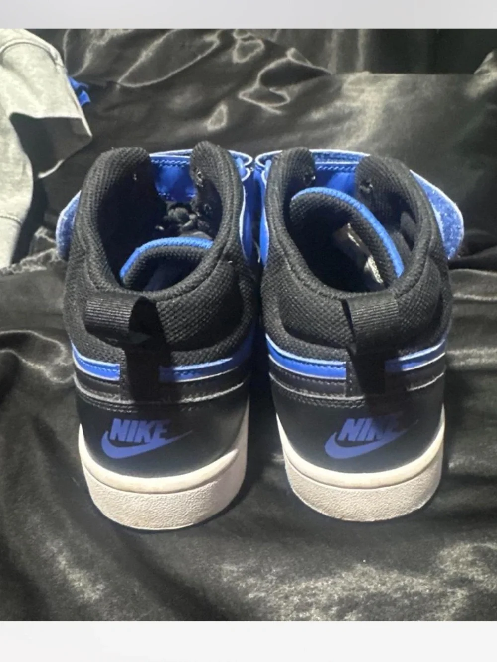 Nike Kids Mid-Top Sneakers in Black and Royal Blue